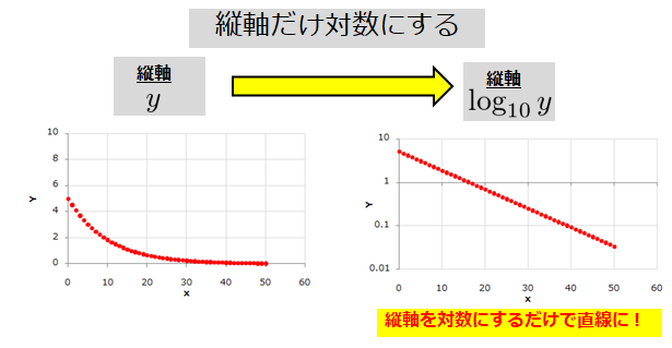 イメージカタログ 優雅 片 対数 グラフ 直線